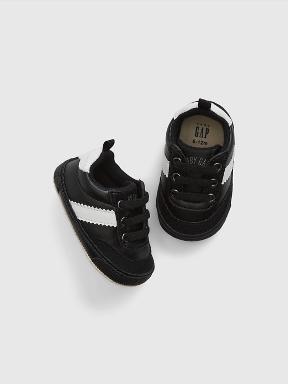 GAP Baby Stripe Sneakers Black White 6-12M